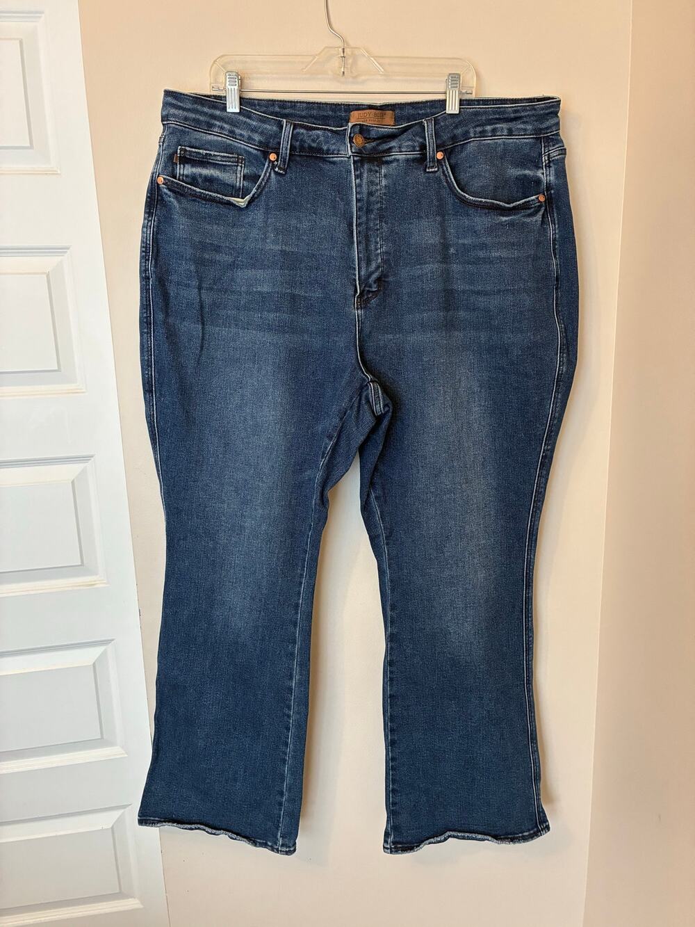 Judy Blue High Waist Tummy Control Back Pocket Embroidery Bootcut Jeans Size 24W
